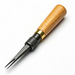 Fototapeta premium Leather Stitching Awl: A Close-Up of a Hand Tool for Leather Crafting and Sewing