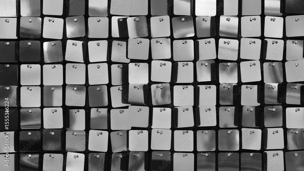Poster Silver metallic squares background as background for web banner template page