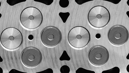 Engine cylinder head with fuel inlet and exhaust valves, savto servis engine repair industrial...