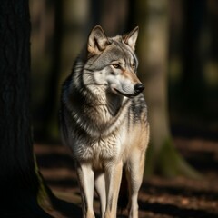 Fototapeta premium gray wolf canis lupus