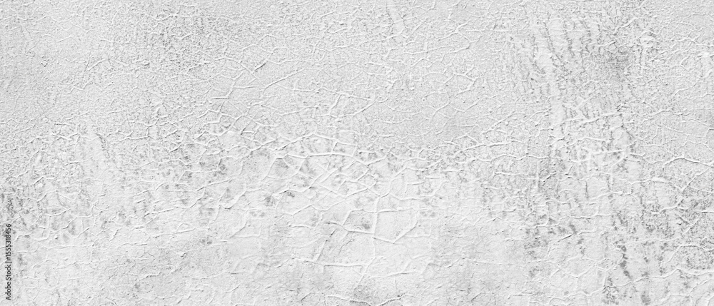 Poster white gray wall with cracks and holes. wall is covered with white paint and has rough texture backgr