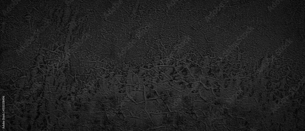 Aufkleber black dark wall with cracks and holes. wall is covered with white paint and has rough texture backgr