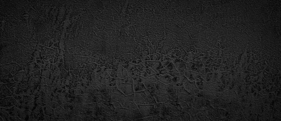 Naklejka premium Black dark wall with cracks and holes. wall is covered with white paint and has rough texture background for web banner template page
