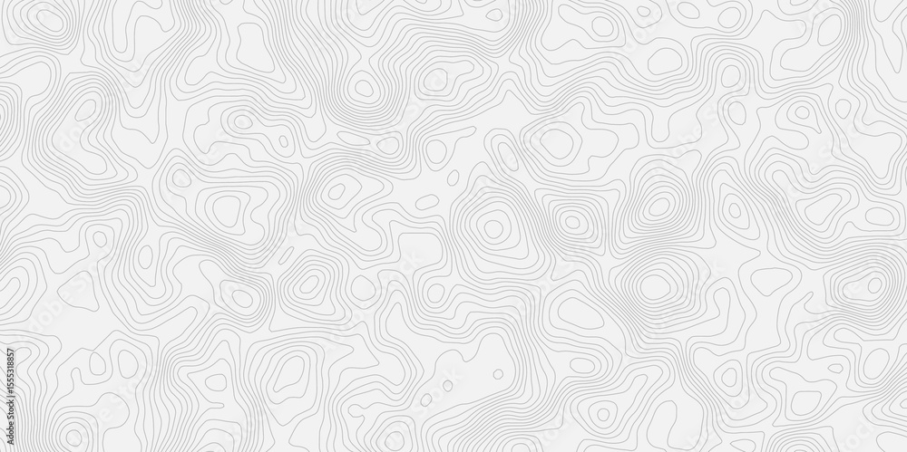 Aufkleber White topographic map pattern with contour lines showing elevation and terrain variations in a clean style showcases an abstract, seamless pattern of flowing, delicate lines  pure white background.