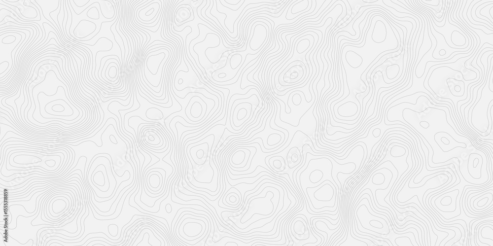 Poster white topographic map pattern with contour lines showing elevation and terrain variations in a clean