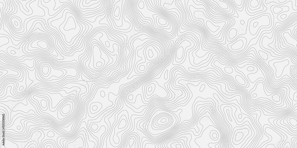 Poster white topographic map pattern with contour lines showing elevation and terrain variations in a clean