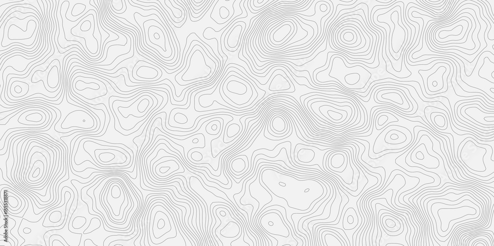Poster white topographic map pattern with contour lines showing elevation and terrain variations in a clean