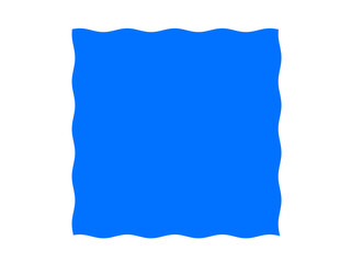 Blue Wavy Square Shape PNG - Sketch Undulating Frame, Doodle Border, Artistic Element, design assets