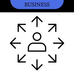 Business People Line Editable Icons set. Vector illustration in modern thin line style of business related icons: research, meeting, business communication, male and female avatars, team structure