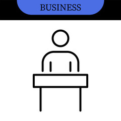 Business People Line Editable Icons set. Vector illustration in modern thin line style of business related icons: research, meeting, business communication, male and female avatars, team structure