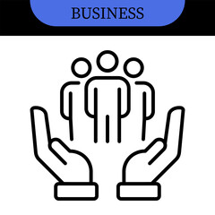Business People Line Editable Icons set. Vector illustration in modern thin line style of business related icons: research, meeting, business communication, male and female avatars, team structure