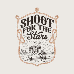 Shoot for the Stars Rodeo Badge Graphic