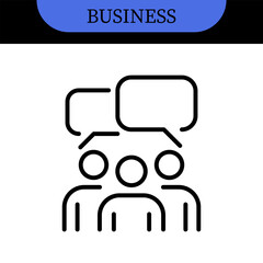 Business People Line Editable Icons set. Vector illustration in modern thin line style of business related icons: research, meeting, business communication, male and female avatars, team structure