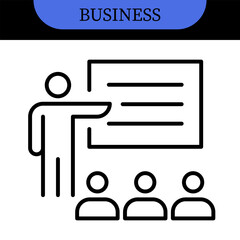 Business People Line Editable Icons set. Vector illustration in modern thin line style of business related icons: research, meeting, business communication, male and female avatars, team structure