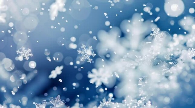 Winter Wonderland: Delicate snowflakes dance and twirl in a mesmerizing winter scene, creating a magical atmosphere.