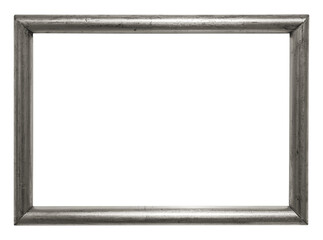 Vintage silver-plated  simple picture frame with transparent background.