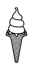 シンプルなソフトクリームのイラスト