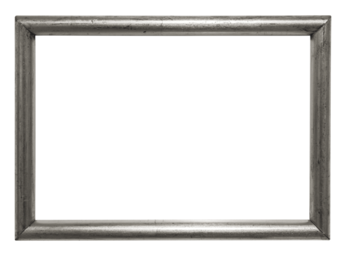 Vintage silver-plated  simple picture frame with transparent background.
