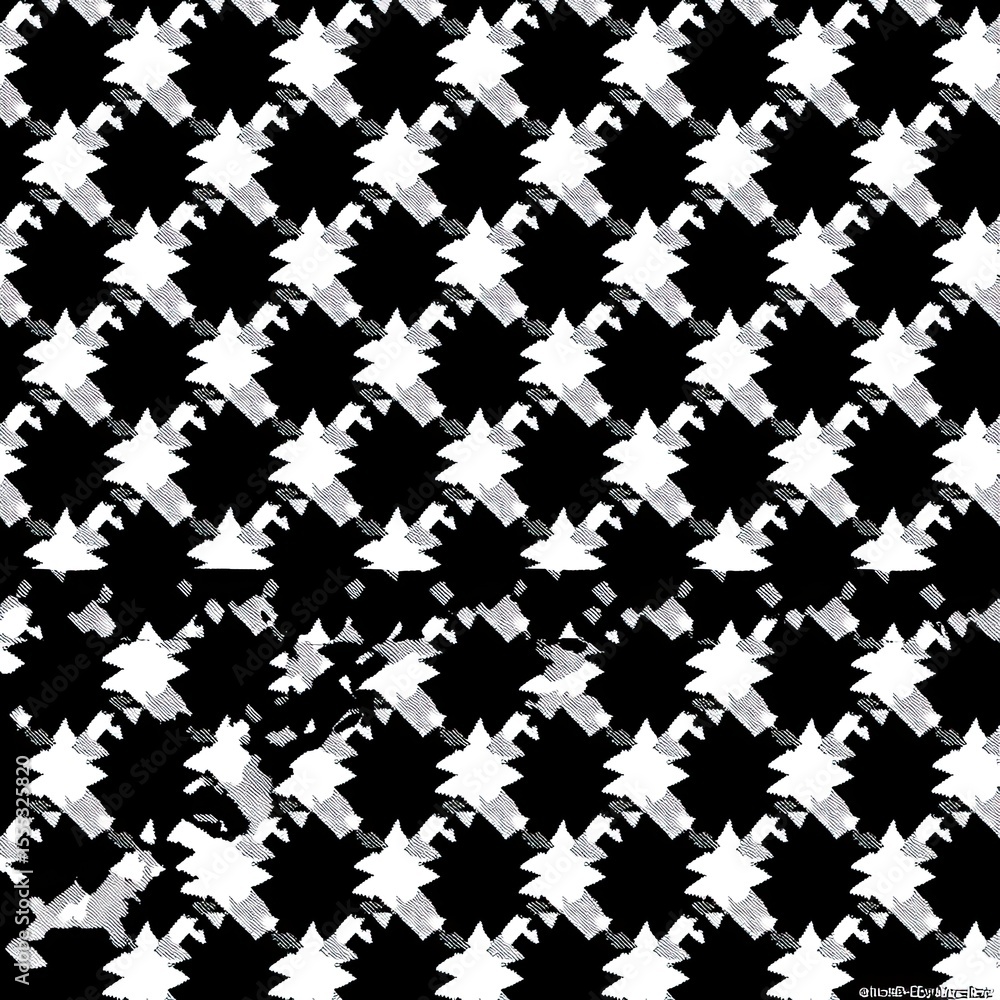 Fototapete abstract rendering of black and white checkered pattern with a textured and shadowed appearance