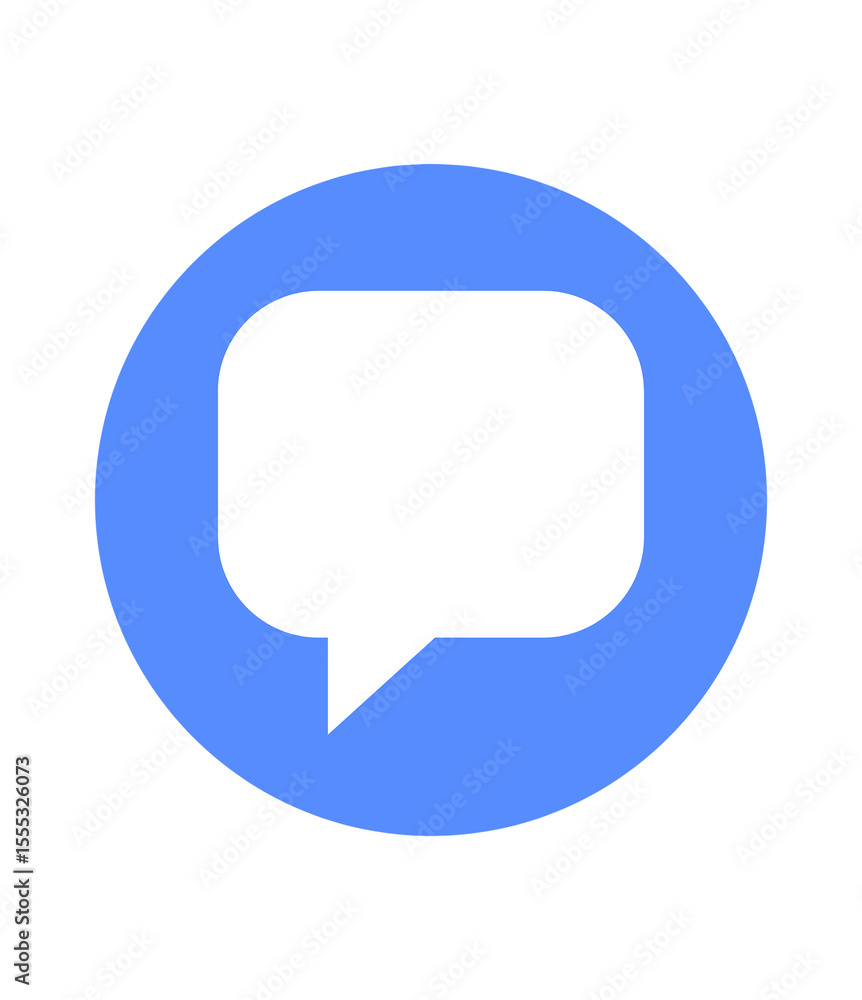Fototapete serene azure speech bubble icon on circular backdrop a clear symbol for communication, dialogue, and