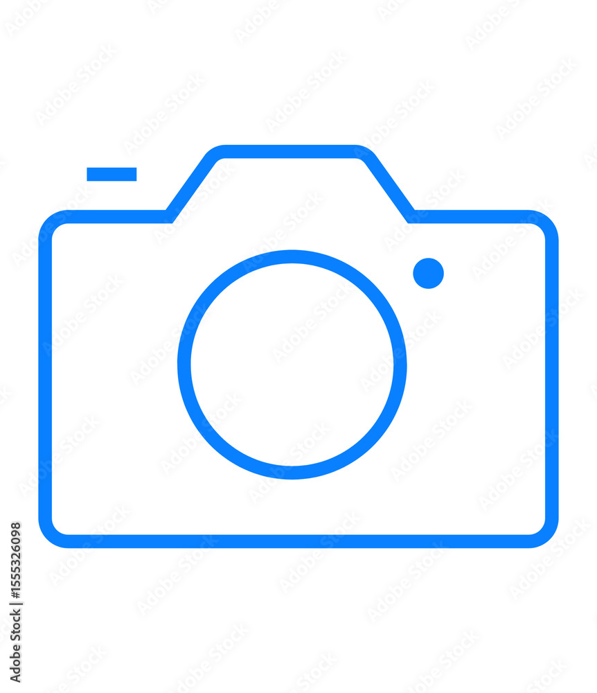 Poster vibrant azure camera icon on clear background a versatile graphic for photography, imaging, and visu
