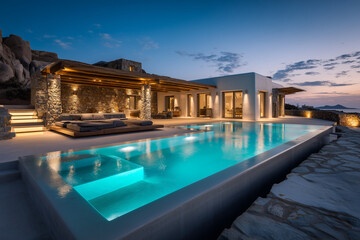 Luxury villa with a stunning infinity pool beautiful luxury villa at t