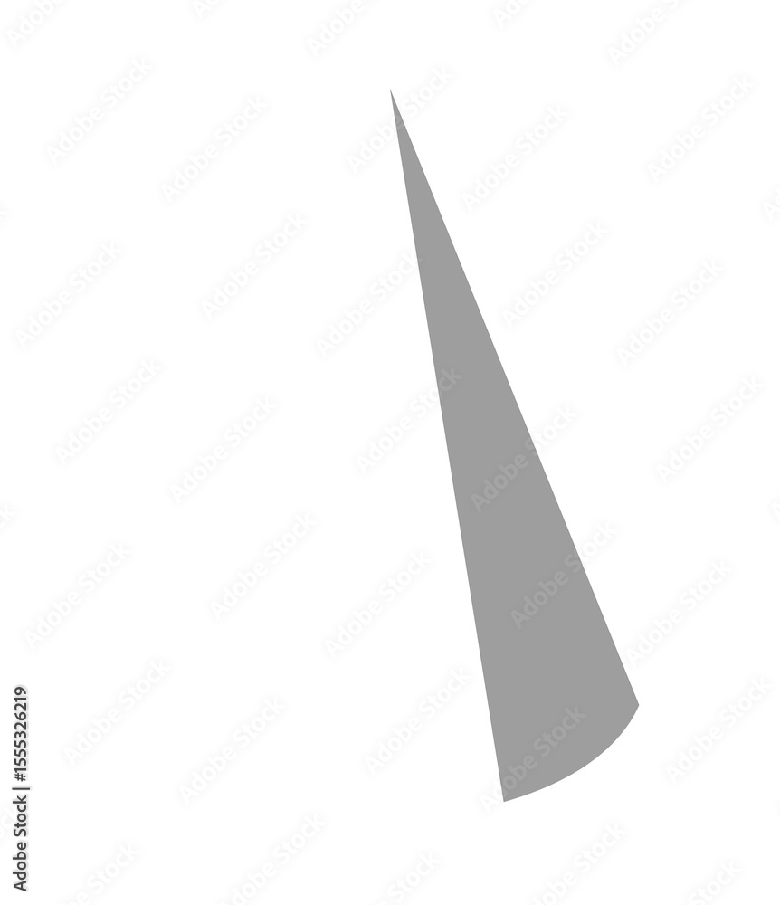 Poster isometric cone on transparent background depicting geometry and mathematical concepts with a modern 