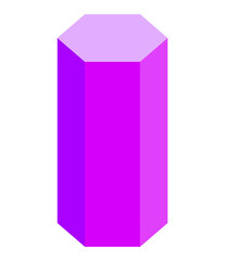 3D Render of a Purple Hexagonal Prism on Transparent Background, Ideal for Product Mockups and...