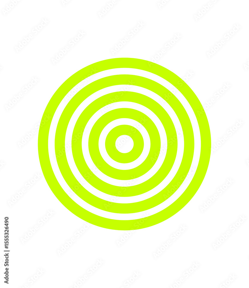 Poster vibrant chartreuse concentric circles on transparent backdrop a modern graphic element for design pr