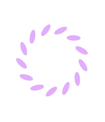Circular Arrangement of Lavender Ovals on Transparent Backdrop A Design Element Showcasing Symmetry and Balance for Creative Projects and Visual Compositions