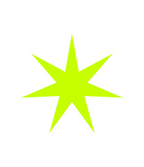 Eight Pointed Star in Neon Green on Transparent Background A Striking Design Element for Modern Graphics and Creative Projects with a Bold and Vibrant Aesthetic
