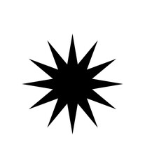 Twelve Pointed Star in Black on Transparent Background A Versatile Design Element for Modern Graphics and Creative Projects with a Classic and Bold Aesthetic