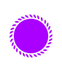 Vivid Purple Circular Design with Leaf-Like Border on Transparent Backdrop A Decorative Graphic Element for Creative Projects and Visual Compositions