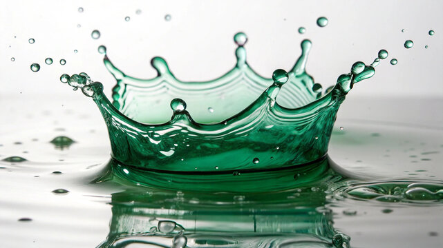 Green Splash Crown, Eco Liquid Motion in Focus
