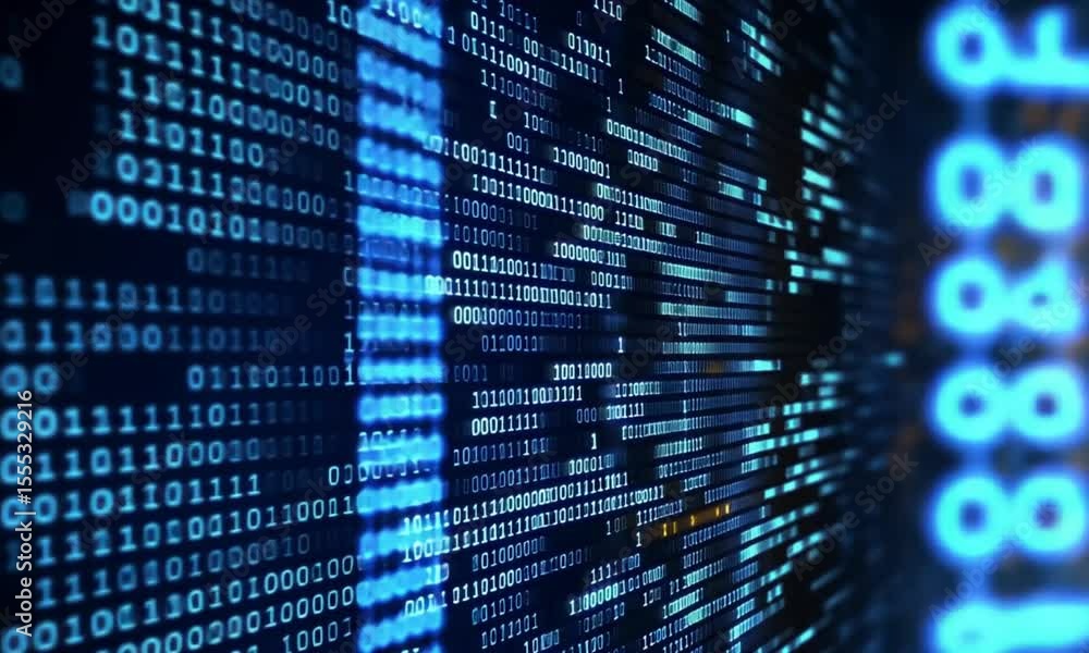 Poster binary code digital display