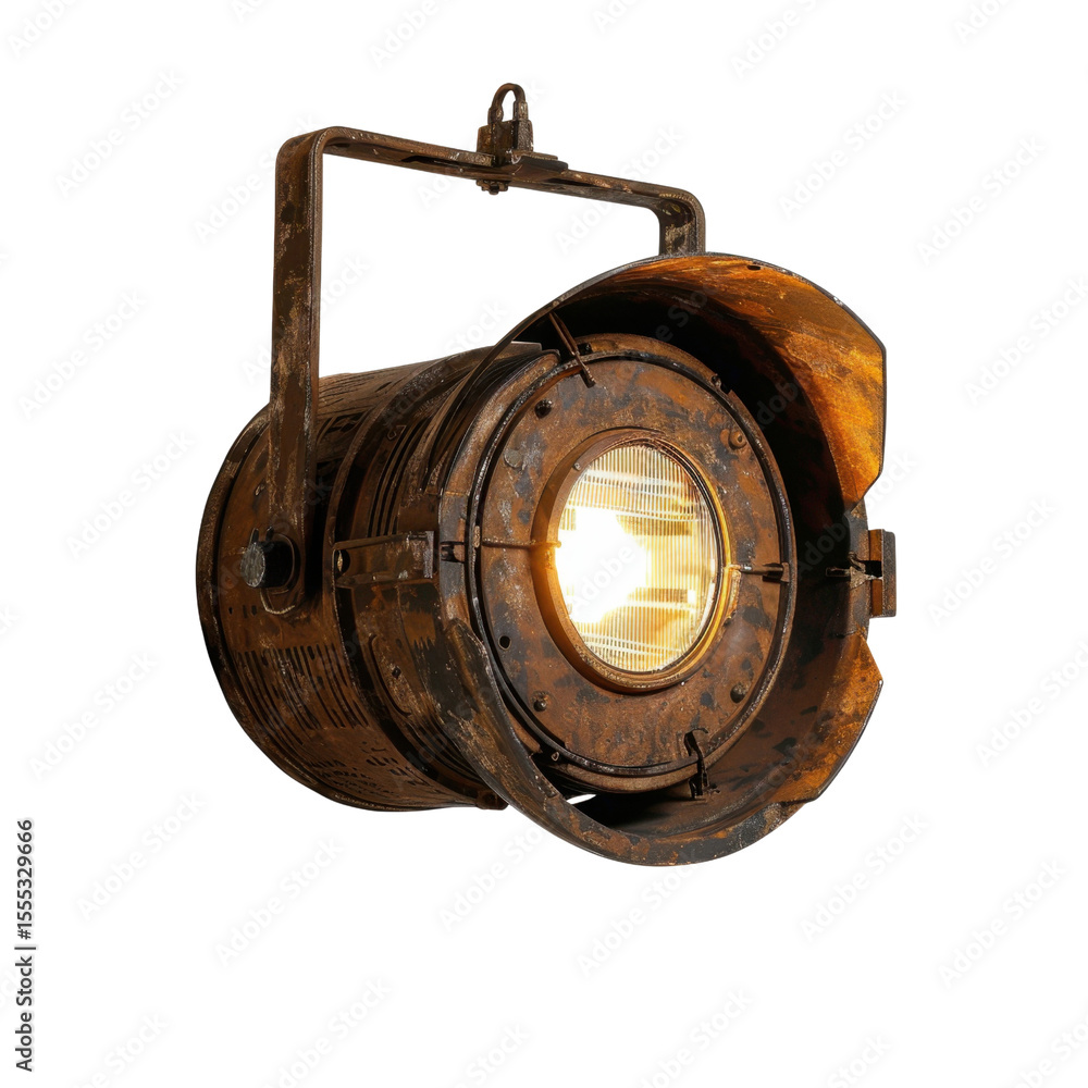 Poster rustic vintage spotlight with warm glow, perfect for adding character to any space. this unique ligh
