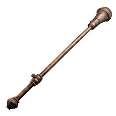 Antique brass telescope with long, slender body and ornate detailing, perfect for collectors and enthusiasts of vintage nautical instruments