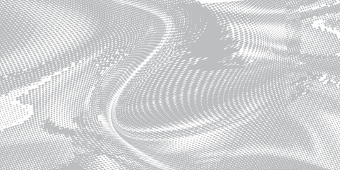 Monochrome gradient halftone dots background. Vector illustration. Abstract small grunge dots on white background