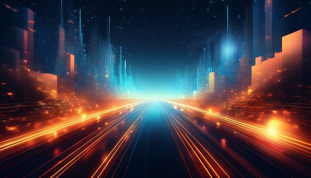 next generation abstract technological path breakthrough feel abstract background with bokeh effect