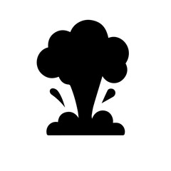 Powerful Explosion Icon Black Silhouette Graphic for Design Projects