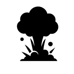 Powerful Explosion Illustration Black and White Graphic Design Element