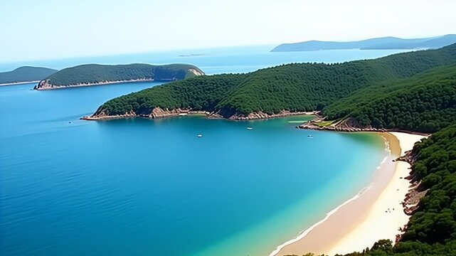 Lush Green and Blue Vistas of a Coastal Region
