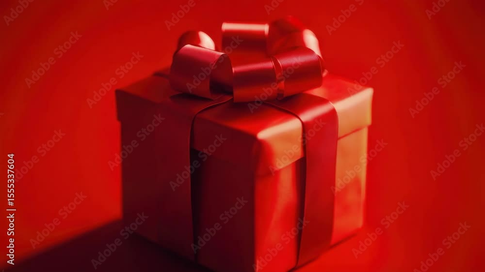 Poster present wrapped in red paper with a shiny ribbon on top.