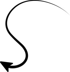 Simple arrow design combining a smooth curve and tapering stroke width.
