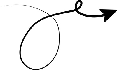 Arrow features two loops of contrasting sizes, with one large and one small.