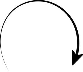 Fototapeta premium Basic curved arrow that narrows in thickness from one end to the other.
