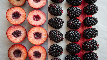 blackberry and raspberry and peach