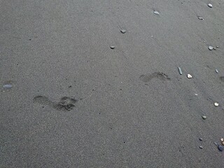 footprints on the beach