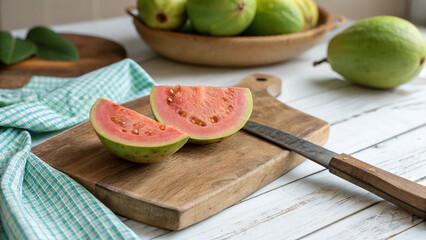 fresh fruit on a wooden board