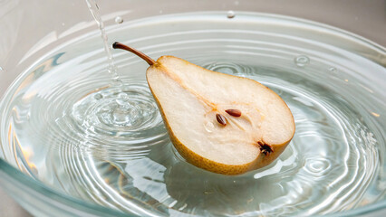 pear with water drops